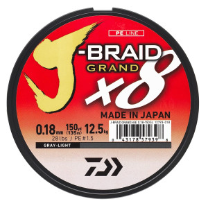 Tresse Daiwa J-Braid Grand X 8 Grise 270m