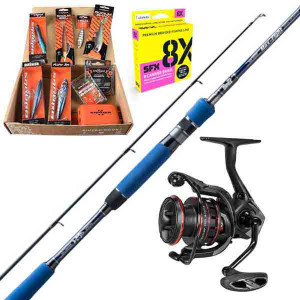 Pack Complet Max Fight 2.44m 10-28g + Okuma Ceymar 3000HD + Tresse + Box