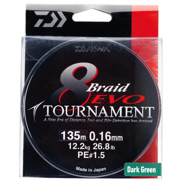 Tresse Daiwa Tournament 8 Braid Evo Dark Green 300m